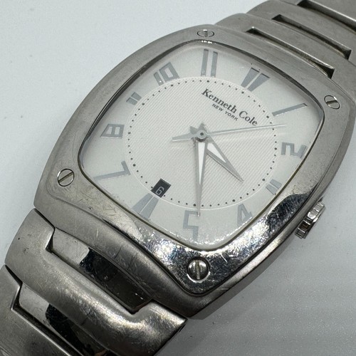 Kenneth Cole Quarzuhr KC3493 Herren Silber Stahlfass Japan Uhrwerk neue Batterie