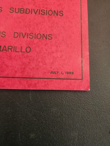 1986 Santa Fe Railroad La Junta to Amarillo Map Blue Print Boise City Dumas R264 - Picture 2 of 12