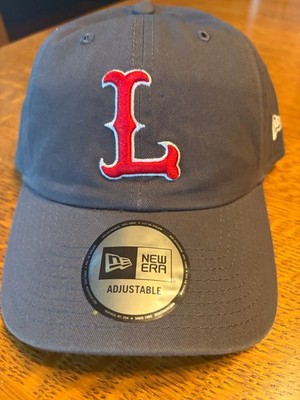 New Era Lowell Spinners adjustable grey hat with Red embroidered letter L