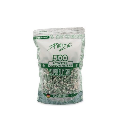 PURIZE SUPER SLIM Size Aktivkohlefilter | 500 Stück | Ø 5 mm | Vorratspackung