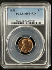 1953 1C RD Lincoln Wheat One Cent  PCGS MS64RD   36408919