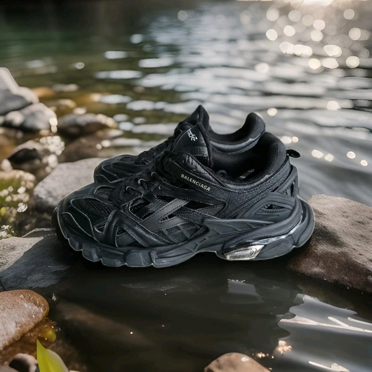 Balenciaga Track.2 Sneaker Clear Sole - Black for sale | eBay