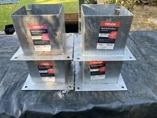 Bolt Down Post Support 150mm x150mm Galvanised Pack Of 6 Heavy Duty.