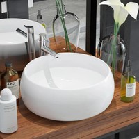 Vidaxl Waschbecken Rund Keramik Weiß 40 X 15 Cm Neu
