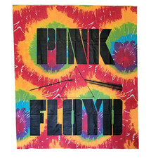 Pink Floyd Dark Side of the Moon Wall Hanging 40x45 Silk-Screen Tye-Dye Fabric