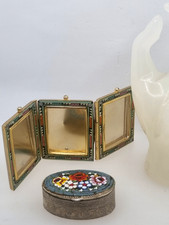 MICROMOSAICO LOTTO PORTAFOTO  E CONTENITORE     FRAME GLASS   TRITTICO PORTAFOTO