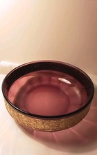 Moser Karlsbad Schale Amethyst Mauve antik Böhmen Goldband 20cm