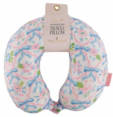 Memory Foam Travel Neck Pillow in 6 Patterns Including Pink Paisley and Ribbon
