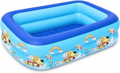 Planschbecken Kinder Eckig Deep Dive 105 x 75 x 30 cm Pool für Garten Sommer