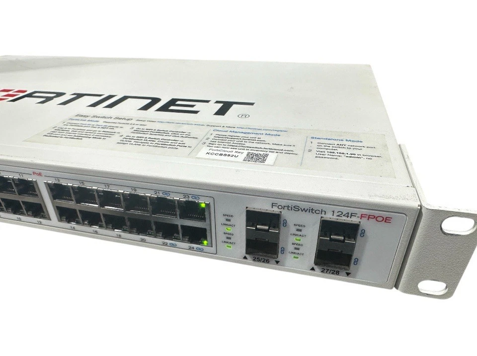 FORTINET FortiSwitch 124F-FPOE 24-Port Managed Network Switch FS-124F-FPOE - Image 2 of 4