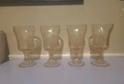 4 Vintage Indiana Federal Pink Madrid Depression Glass Footed Water Goblets