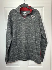 Size L NFL Team Apparel Atlanta Falcons Men Long Sleeve Pullover Quarter Zip NEW