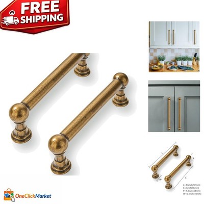 2 Pack 3-Inch Antique Brass Heavy-Duty Cabinet Handles for Upscale Interiors