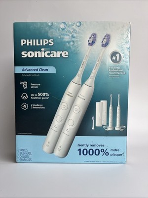 Philips Sonicare Advanced Clean Rechargeable Electric Toothbrush 2 Pack