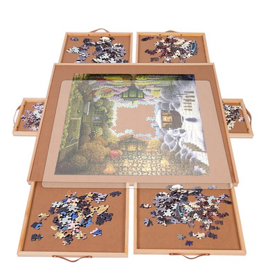 1500 Piece Rotating Puzzle Board With Drawers Cover Sorting Storage