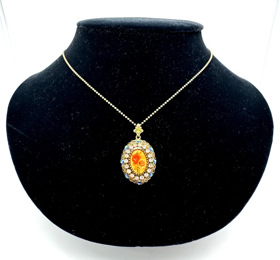 Collar Michal Negrin con cristales de colores flores #9# Foto 2 de 4