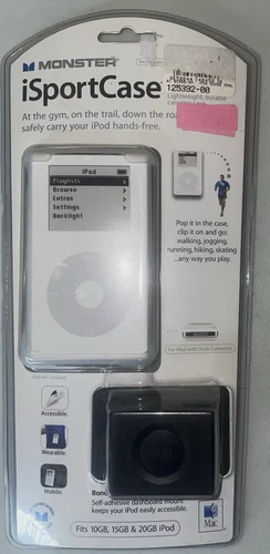 NOS Apple Ipod Fits 10GB 15GB 20GB Clearskin Belt Clip Case Dash Mount