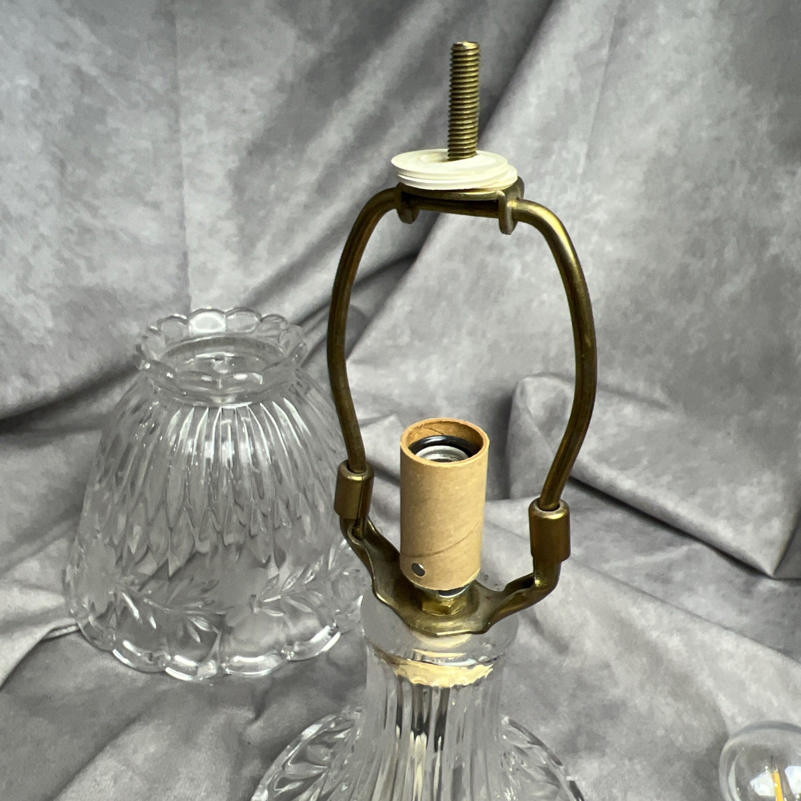 Vintage Princess House Clear Glass Crystal Lamp Romance Collection  Bedside