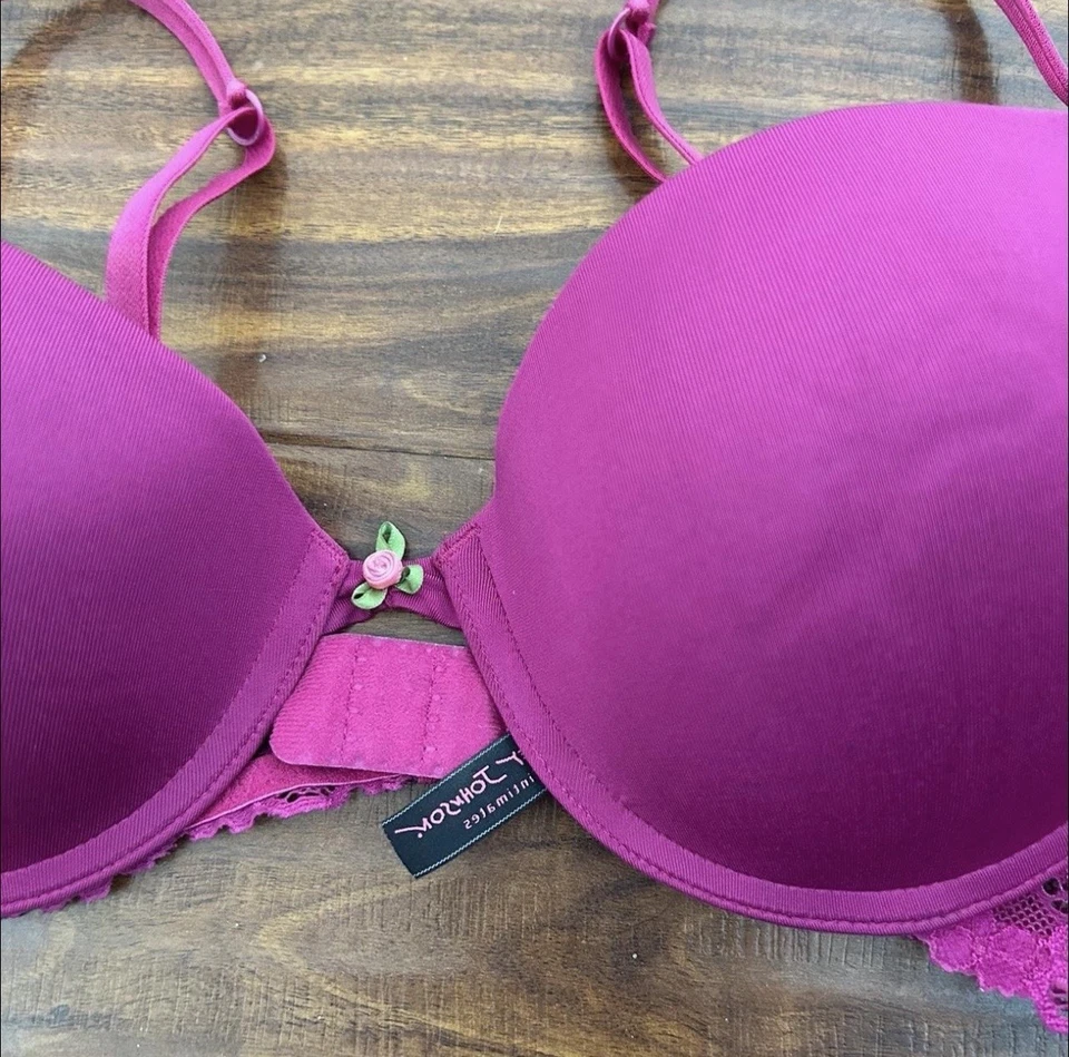 Sujetador Y2K Betsy Johnson Rosa Caliente Talla 34C Acolchado Con Aros Foto 2 de 4