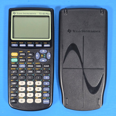 TEXAS INSTRUMENTS TI-83 PLUS GRAPHING CALCULATOR W/ COVER BLACK 83PL/TBL/1L1/A