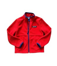 Lands' End Youth Fleece Jacket Red Zipper Front Pockets Youth Size XS 4-5T