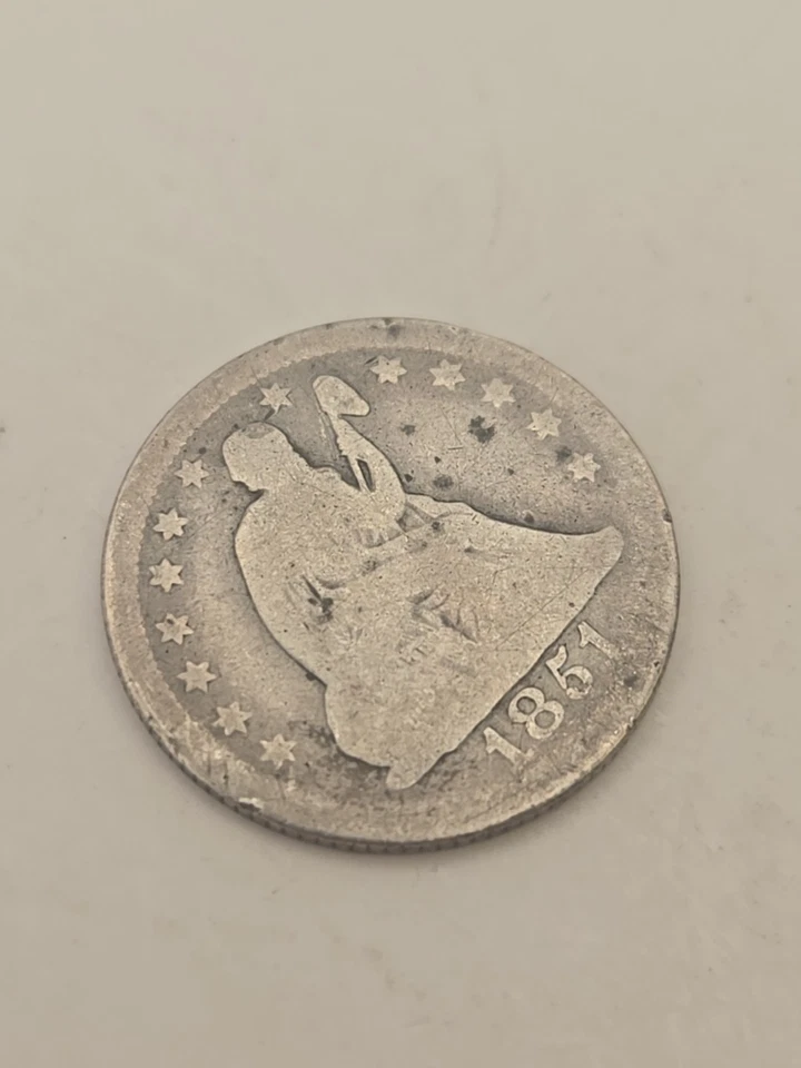 1851 O Silver Seated Liberty Quarter 25c - Image 2 of 4