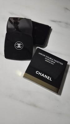 CHANEL SPIEGEL DOUBLE FACETTIERT mirror duo BLACK White 137.500 NEU With Pouch 