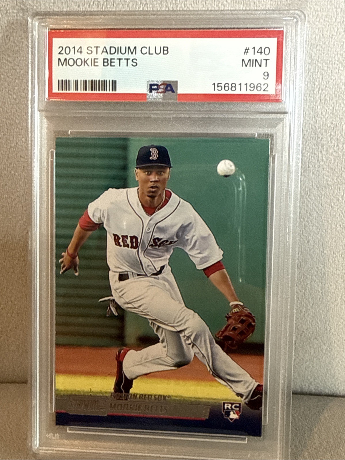 2014 Topps Stadium Club RC Rookie Mookie Betts #140 PSA Mint 9 Dodgers/Red Sox