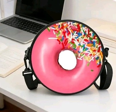 Fun And Trendy 2D Printed Crossbody Purse, Doughnut W/icing &sprinkles. ...