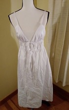Zara Open Back Triangle Top Strappy Midi Dress Med White NWT