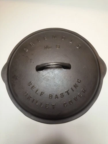 Griswold Cast Iron #9 Fully Marked Low Dome Skillet Lid 469-Fully Restored