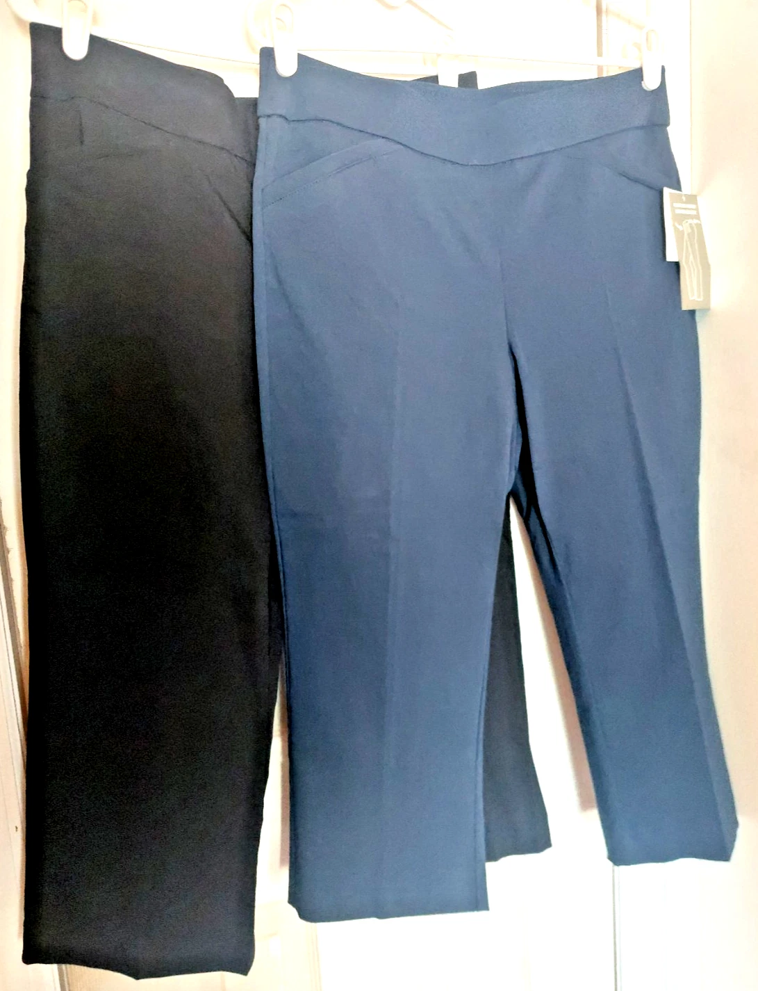 2 Coral Bay Size 10 Capri Pant Tummy Control Navy Blue NWT & Black NWOT Slimming