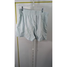 Light Blue Fleece Lounge Shorts XXL Snowflake Graphic Elastic Waist Relaxed Fit