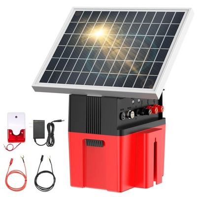 Solar-Powered Electric Fence Charger with Alarm,1.2 Joule Output, Up to 20 Miles