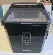 AEITTO ICE MAKERS COUNTERTOP 9 ICE CUBES RELEASE IN 6 MINS 26LBS/24H - BLACK
