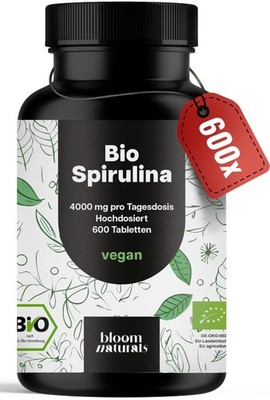 Bio Spirulina Tabletten - 600 Stück à 500mg - 4000mg Tagesdosis - Vegan