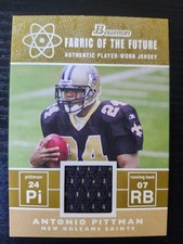 2007 Bowman Antonio Pittman RC Fabric of the Future Gold /100 #FF-API Saints