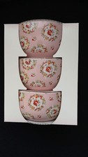 NEW & PACKAGED CATH KIDSTON SET 3 NIBBLE BOWLS "THE COLLECTOR" PINK FLORAL