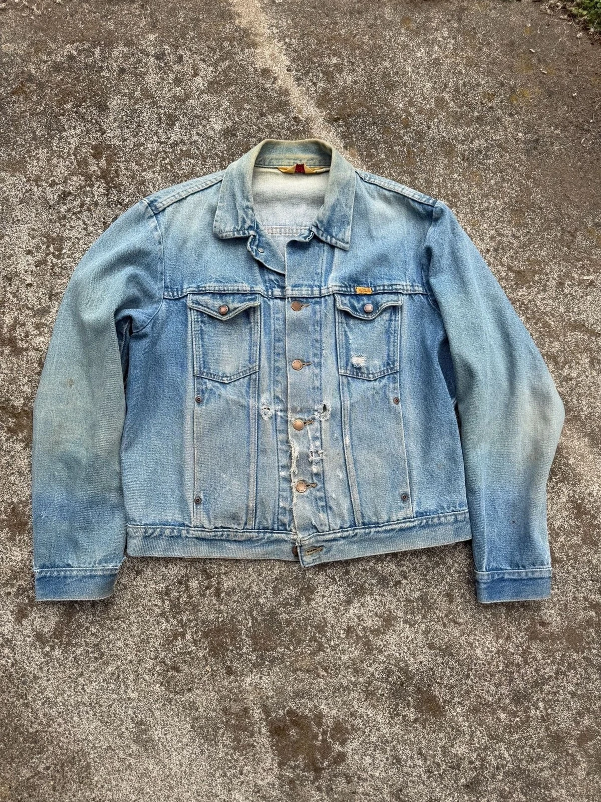 Vintage Rustler Denim Trucker Jacket Size L