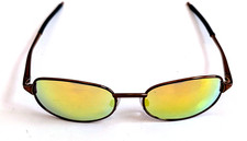 NWT Vintage 90's Rectangle Metal Designer Sport Sunglasses S. Brown