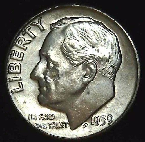 1959-D 10C Roosevelt Dime BU 90% Silver 26oht0117-2