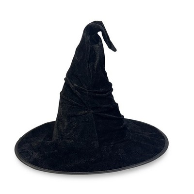 Halloween zerknitterter Hexenhut schwarz Samt Zauberer Hut Cosplay Zubehör UK