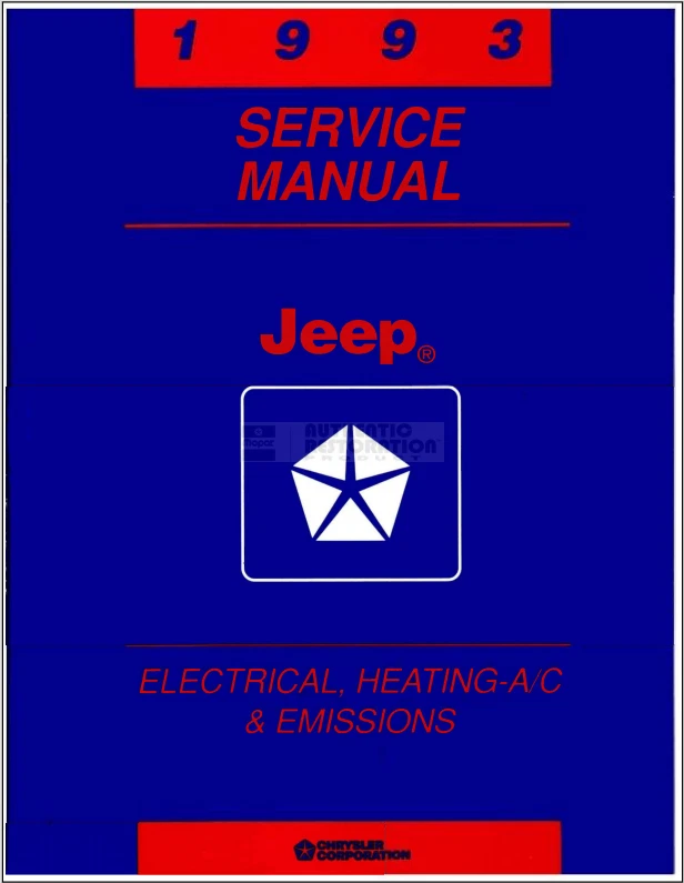 1993 Jeep Wrangler Owners Manual User Guide