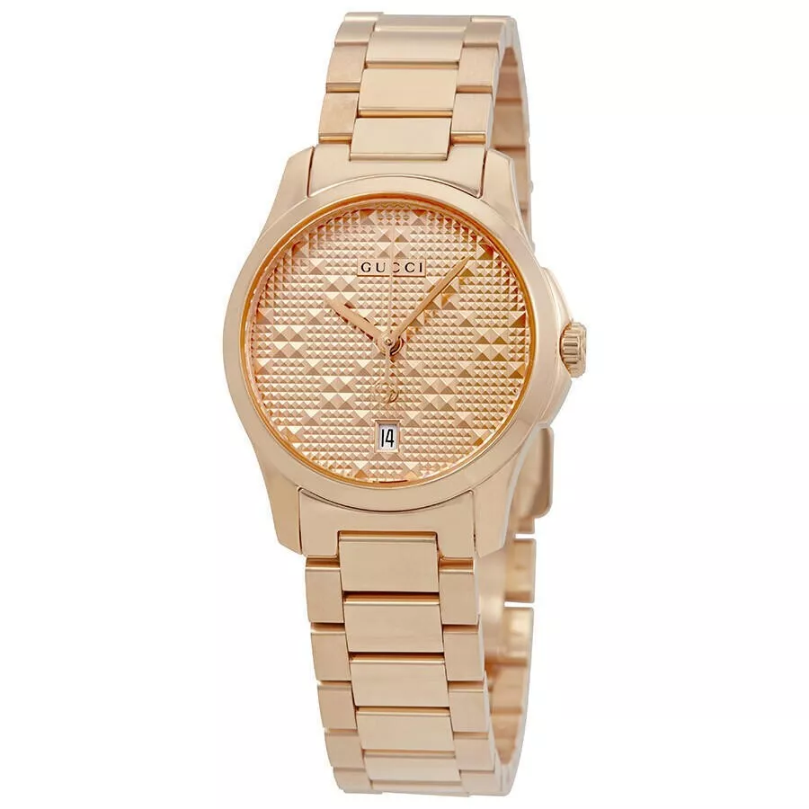 Montre pour femme Gucci G Timeless YA126567 cadran or rose acier inoxydable
