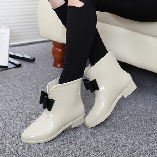 Ladies Womens Ankle Boots Bow 