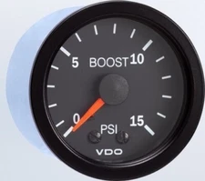 VDO Vision Turbo Boost Gauge 150-101 15 PSI With Line Kit VERY LIMITED SUPPLY!
