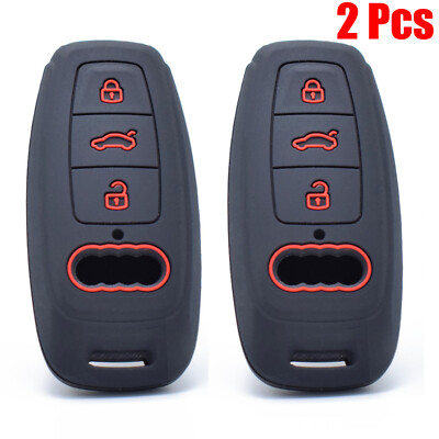 Silikon Schlüssel Schlüsselhülle Cover 3 Tasten.Für Audi A6 C3 A8 A8 Etron Q8 C8