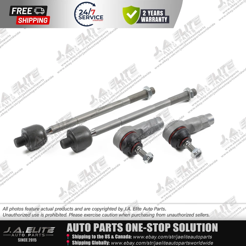 4pcs Front Inner & Outer Tie Rod End kit fits Maserati Quattroporte GT GC - Image 4 of 4