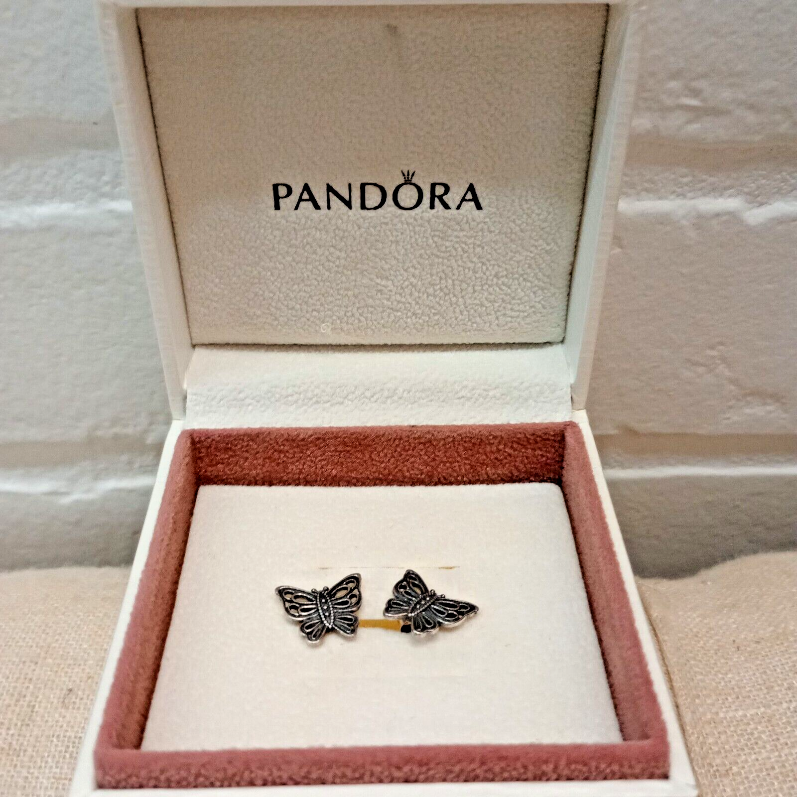 Pandora Sterling Silver Love Takes Flight Butterfly Stud Earrings #290547