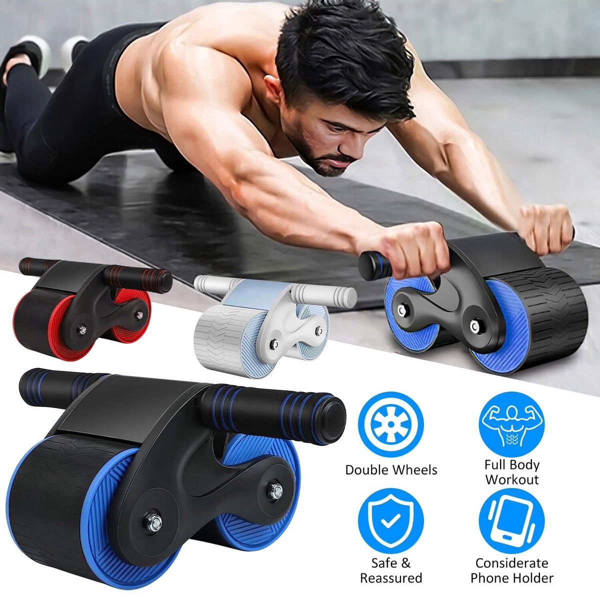 Workout Equipment Tofern Ab Roller Wheel With Knee Mat Automatic